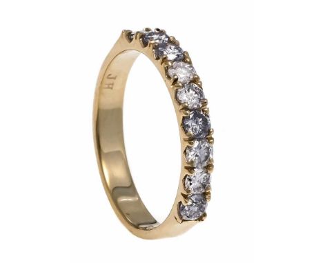 Brillant-Ring GG 585/000 mit 9 Brillanten, zus. 1,00 ct get.W/PI, RG 55, 2,4 gDiamond ring, GG 585/000 with 9 brilliant-cut d