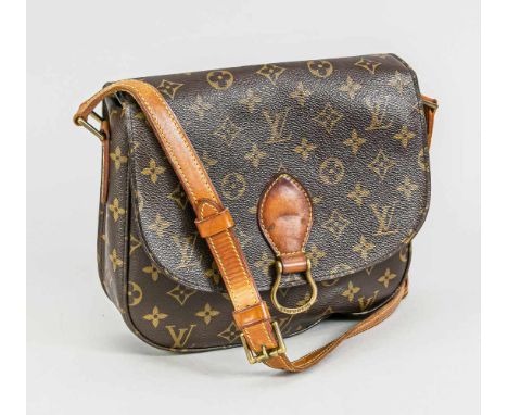 Vintage Louis Vuitton Handtasche, 2. H. 20. Jh., Monogram Canvas. Taschenfront mit Clipverschluss, Leder Trageriemen. Leichte