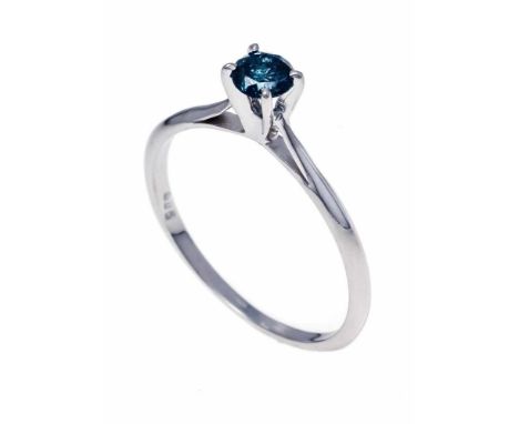 Brillant-Ring WG 585/000 mit einem Brillanten 0,26 ct fancyoceanblue/PI, RG 51, 1,2 gDiamond ring WG 585/000 with a diamond 0