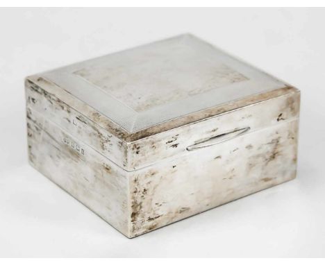 Rechteckige Zigarettendeckeldose, England, 1960, MZ: Deakin &amp; Francis Ltd., Birmingham, Sterlingsilber 925/000, gerade Fo