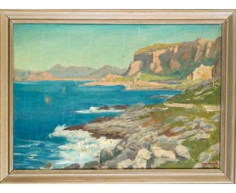 Otto Arndts (1879-1963), Berliner Portrait- und Landschaftsmaler. Bucht von Palermo, Öl auf Karton, u. re. sign., verso bez.,