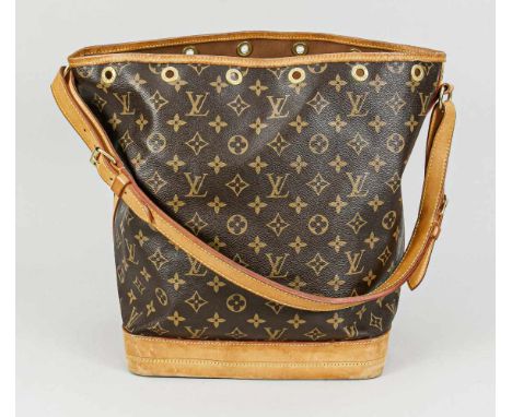 Vintage Louis Vuitton Sac Noe Monogram Canvas, das Band für die Ösen am oberen Rand fehlt. Leichte Gebrauchsspuren, ca. 34 x 