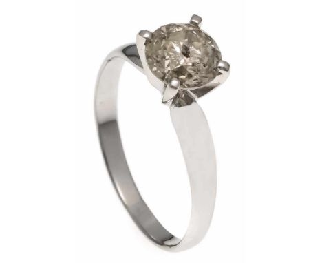 Brillant-Ring WG 585/000 mit einem Brillanten 1,07 ct get./PI, RG 50, 1,7 gDiamond ring WG 585/000 with a brilliant 1.07 ct t