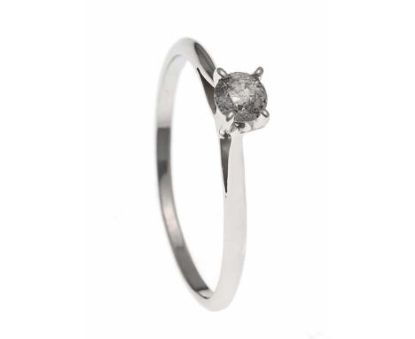 Brillant-Ring WG 585/000 mit einem Brillanten 0,21 ct get.W/PI, RG 51, 1,0 gDiamond ring WG 585/000 with a diamond 0.21 ct ti
