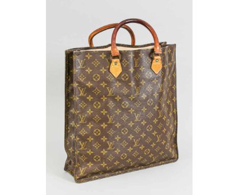 Vintage Louis Vuitton Shopper Monogram Canvas, 2. H. 20. Jh., leichte Gebrauchsspuren, ca. 40 x 40 cmVintage Louis Vuitton Sh