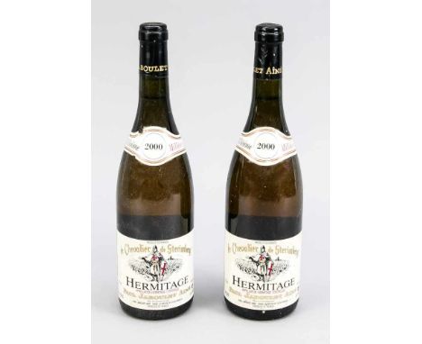 2 Flaschen Le Chevalier de Sterimberg, Hermitage, Paul Jaboulet Ainé. Jahrgang 2000. Füllstände ''into neck'', 750 mL2 bottle