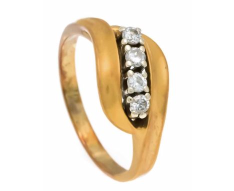 Brillant-Ring GG/WG 585/000 mit 4 Brillanten, zus. 0,16 ct W/VS-SI, RG 57, 4,1 gDiamond ring GG / WG 585/000 with 4 brilliant
