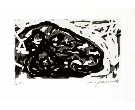 A.R. Penck (1939-2017), verpixelter Kopf, Farbserigraphie, 1992, Ex. h.c. außerhalb der Auflage, u. re. mit Bleistift handsig