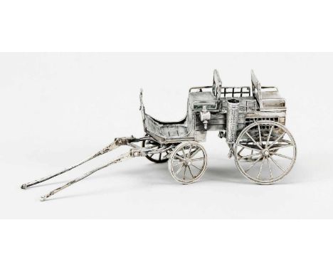 Modell Westernkutsche, 2. H. 20. Jh., Sterlingsilber 925/000, Gesamtl. 13 cm, ca. 87 gModel western carriage, 2nd half 20th c