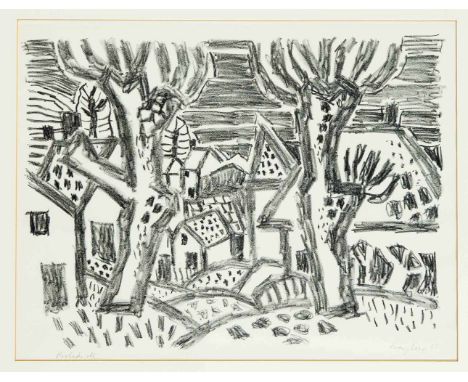 Eduard Bargheer (1901-1979), Lithographie mit abstrahierter Landschaft, u. re. handsign. u. dat. 1965, u. li. als Probedruck 