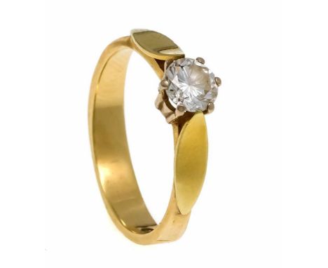 Brillant-Ring GG/WG 585/000 mit einem Brillanten 0,50 ct W/VS, RG 53, 2,9 gDiamond ring GG / WG 585/000 with a diamond 0.50 c