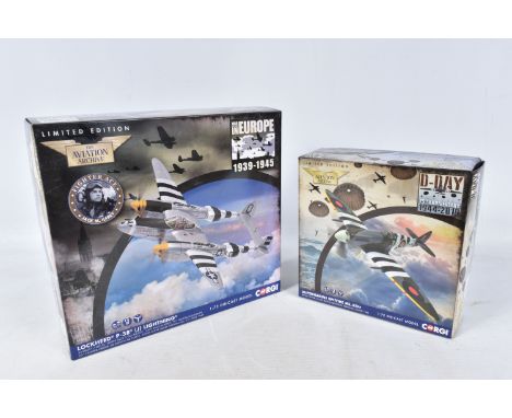 TWO BOXED LIMITED EDITION CORGI WWII MILITARY AVIATION 1:72 DIE-CAST MODELS, the first a War in Europe 1939-1945  AA36616 Loc