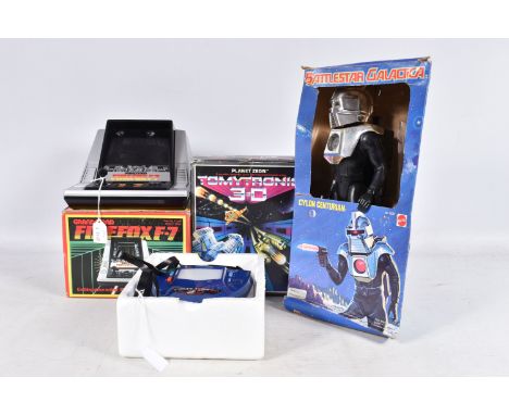 A BOXED GRANDSTAND FIREFOX F-7 ELECTRONIC TABLETOP GAME, not tested, but appears complete and in very good condition, battery