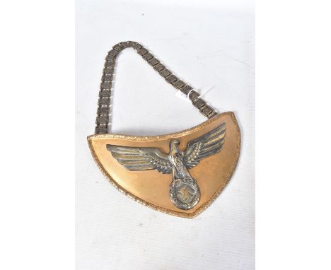 A NAZI GERMANY THIRD REICH SA POLITICAL LEADERS GORGET, this features the large eagle and swastika on the front and the chain