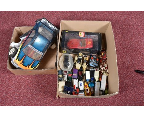 A QUANTITY OF UNBOXED AND ASSORTED PLAYWORN DIECAST VEHICLES, to include Corgi Toys The Beatles Yellow Submarine, No.803, ver