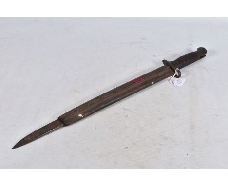 A 1907 PATTERN SWORD BAYONET, this was designed to be used with the SMLE rifle, the blade needs a good clean and the scabbard