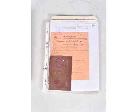 RICHARD DOMEIER, WWI SERGEANT INFANTRY / TELEGRAPH INSPECTOR, includes Photograph permit by the Government of Brussel and Bra