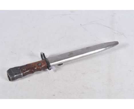 A BRITISH NUMBER 7 BAYONET, this features the swivelling pommel which then could be used as a rifle bayonet or a fighting kni