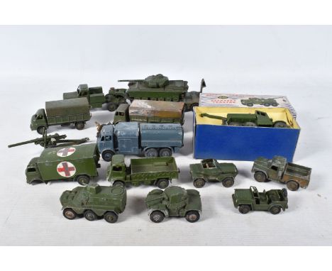 A QUANTITY OF ASSORTED DINKY TOYS MILITARY MODELS, to include boxed Scammell Explorer Recovery Tractor, No.661, playworn cond