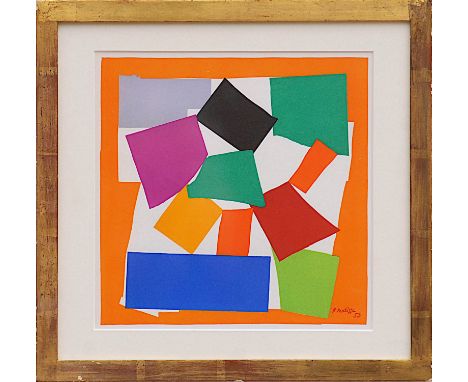 HENRI MATISSE 'L'Escargot', 1954 edition, original lithograph after Matisse's cut outs, printed by Mourlot, 25cm x 25cm. 