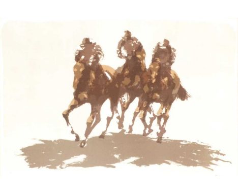 Peter Howell, The Last Furlong, limited editoin colour print, 72/200, signed,50x71cm,and another racing print after Philips.Q