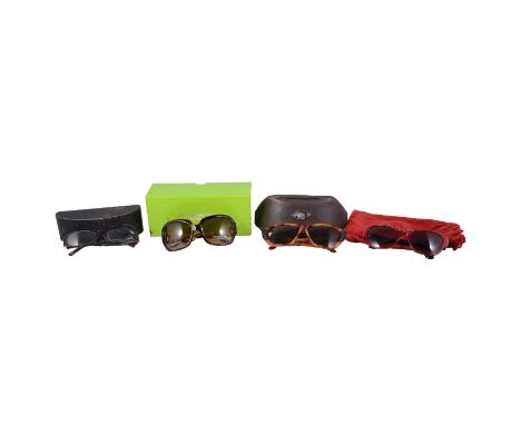 A pair of Prada glasses and three other pairs, a pair of Prada sunglasses with diamante detail, BP1894825 VPR08F 52017 28P 19