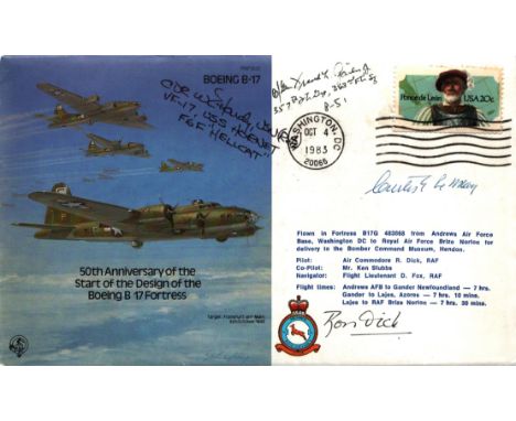 B32c 50th Anniversary B 17 Signed 3 USA Pilots Le May, F Gailer,W E Hardy Personally signed General Curtis Emerson Le May Uni