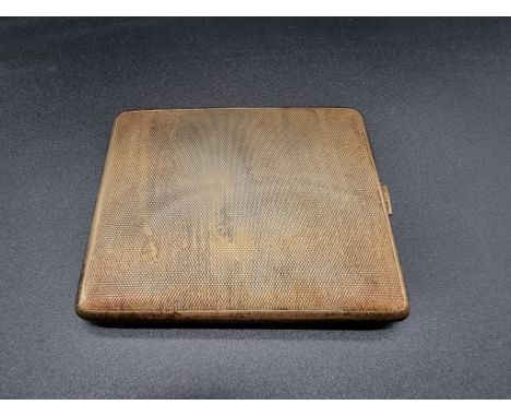 An engine turned 9ct gold cigarette case, by Asprey &amp; Co, Chester 1927, 9.5 x 8cm, 98.7g. 