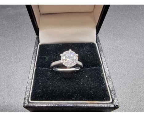 A modern brilliant cut diamond solitaire ring of approximately 1.78ct, in a setting stamped plat, size I 1/2-J. 