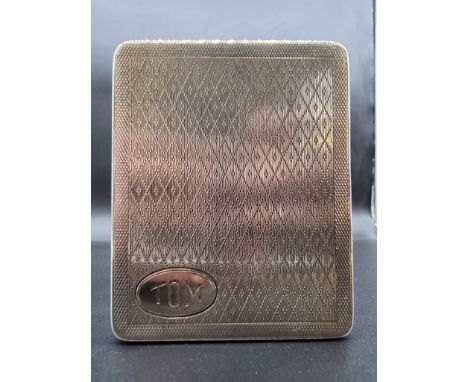 An engine turned silver box, by W.N Ltd, Birmingham 1922, 8 x 6cm, 111g. 
