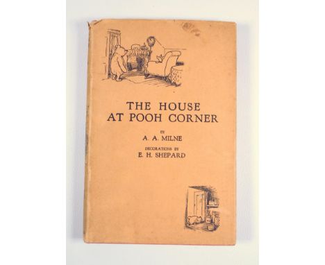 MILNE. A.A., THE HOUSE AT POOH CORNER, ILL. ERNEST. H. SHEPARD, 1ST EDN., PUB. METHUEN, LONDON 1928, GILT TOOLED WAX CLOTH BO