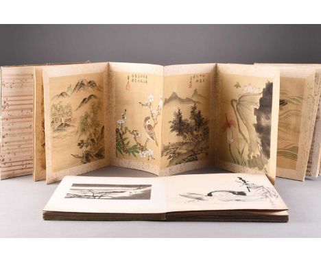 A collection of Japanese paintings and prints, Meiji/Taisho eraIncluding two bound volumes, the first with nature studies, th