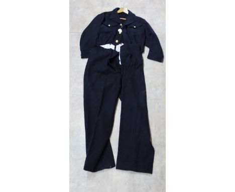 An 'Admirality' blue serge working dress blouse Officers, size 9 dated 1944 with matching trousers (good label but undated)