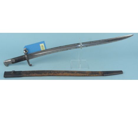 A British model 1856 sword bayonet with scabbard (sterile blade)