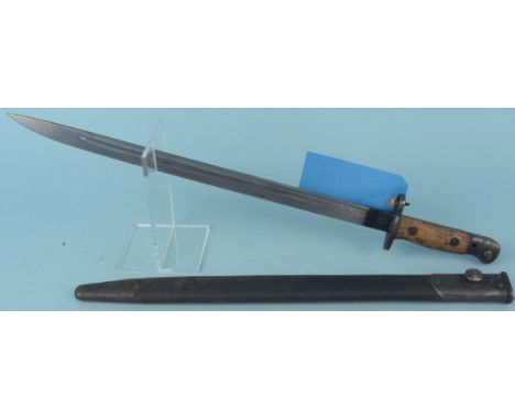 A British model 1907 bayonet with scabbard, bayonet by Wilkinson, in overall good condition