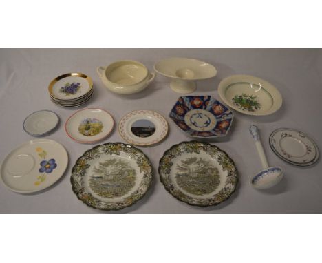 Quantity of ceramic plates including an Imari style dish