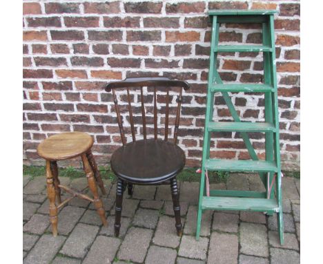 Wooden stool, chair and step ladders