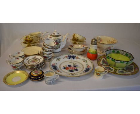 Part tea service, various ceramics, octagonal bowl etc
