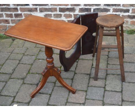 Step ladders, occasional table and a mahogany toilet seat