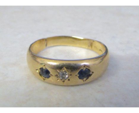 9ct gold gypsy ring size L/M weight 2 g