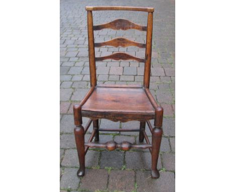 Early 19th century ladder back chair (missing rail)