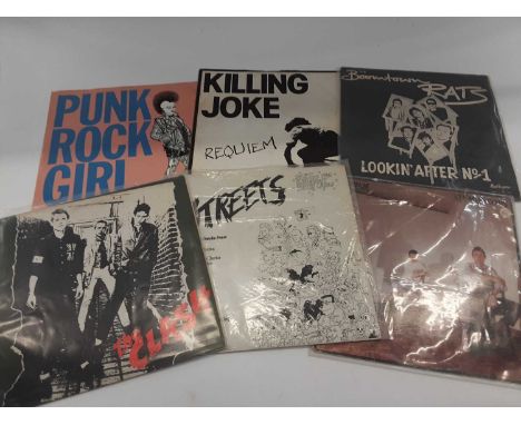 Box of LPs punk and rock including The Boomtown Rats, Adam and The Ants, The Rolling Stones, Sisters of Mercy, The Jam etc (a