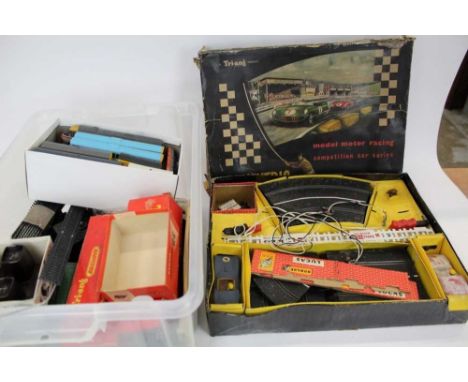 Scalextric CM1 set in original box plus some Tri Ang railway items .