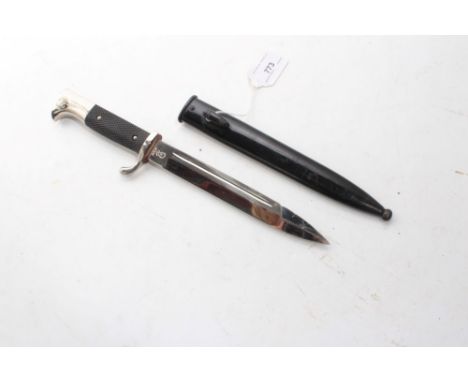Second World War Nazi Dress / Parade bayonet with poilished steel blade by WKC (retaining all original polish), cherquered pl