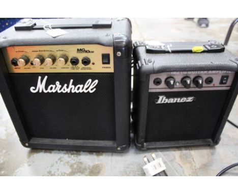 Marshal amplifier together with Ibanez amplifier