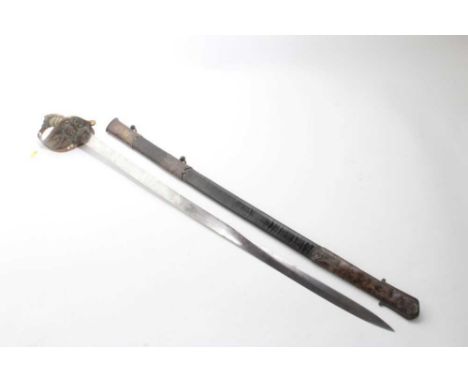 Victorian 1827 pattern Naval Officers' sword retailed by Fraser &amp; Davis of Portsmouth, with regulation brass Gothic guard