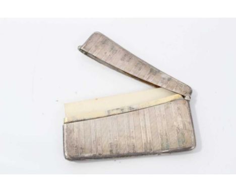 George V Silver card case with engine turned decotation (Birmingham 1913)