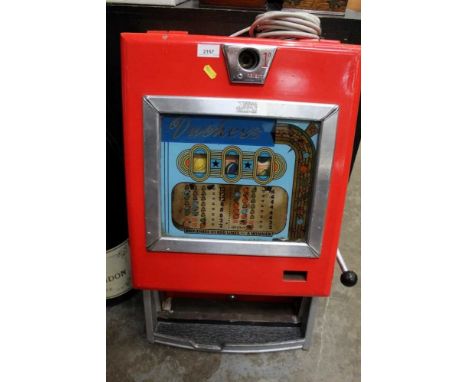 1950s one arm bandit arcade / slot machine 'Duchess' in red painted case