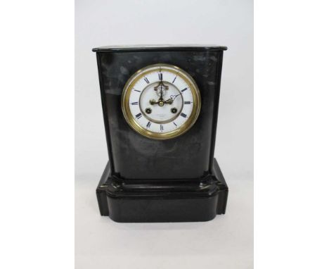 Late 19th Century Black slate mantle clock