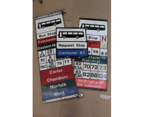 Local interest: three old Colchester enamel bus stop signs